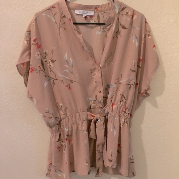 Sweet Rain Tops - ⚡️light pink floral top